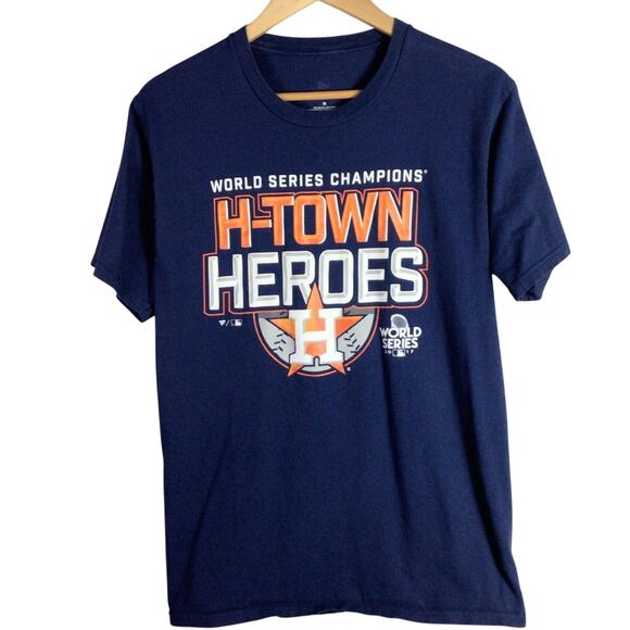 MBL Houston Astros World Series Baseball Shirt Navy Medium - Picture 1 of 4